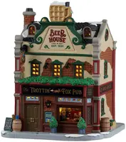 Lemax the trottin' fox pub verlicht kersthuisje Caddington Village 2026 - afbeelding 1