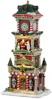 Lemax the village square clock tower verlicht kersthuisje Santa's Wonderland 2025 - afbeelding 1