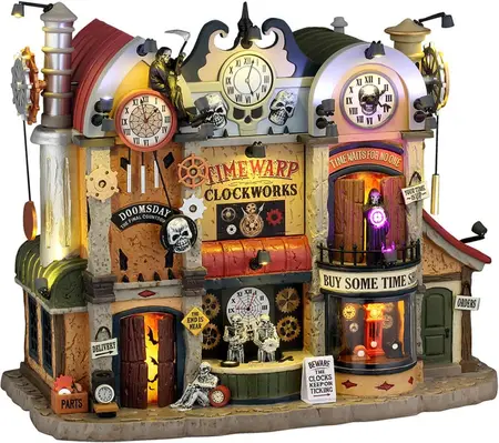 Lemax timewarp clockworks bewegend huisje Spooky Town 2026