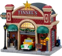 Lemax tinsel's taxi company verlicht kersthuisje Caddington Village 2026 - afbeelding 1