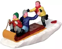 Lemax toboggan trouble kerstdorp figuur type 4 Vail Village 2014