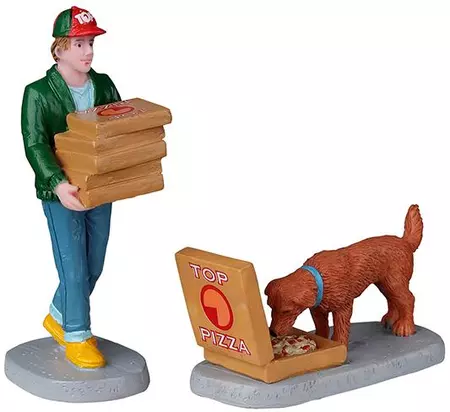 Lemax top pizza delivery s/2 kerstdorp figuur type 3 Harvest Crossing 2022