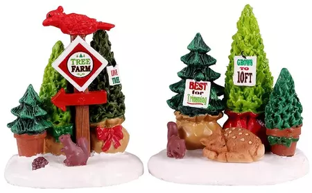 Lemax tree farm display s/2 kerstdorp accessoire Vail Village 2021