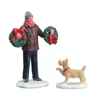Lemax tree lot figure s/2 kerstdorp figuur type 2 Vail Village 2017