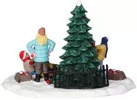 Lemax tree trimming trouble kerstdorp tafereel Vail Village 2015 - afbeelding 4
