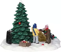 Lemax tree trimming trouble kerstdorp tafereel Vail Village 2015 - afbeelding 3