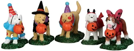 Lemax trick or treating dogs s/5 halloween figuur Spooky Town 2015