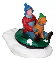 Lemax tubing buddies kerstdorp figuur type 2 Vail Village 2012
