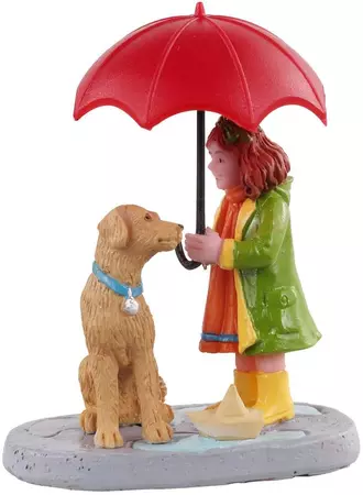 Lemax umbrella sharing kerstdorp figuur type 2 Caddington Village 2021