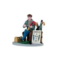 Lemax umbrella vendor kerstdorp figuur type 2 Caddington Village 2024
