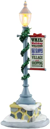 Lemax vail lamp post verlichte straatlantaarn Vail Village 2025
