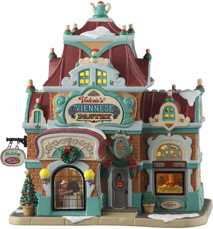 Lemax valerie‘s viennese pastry verlicht kersthuisje Caddington Village 2025 - afbeelding 2