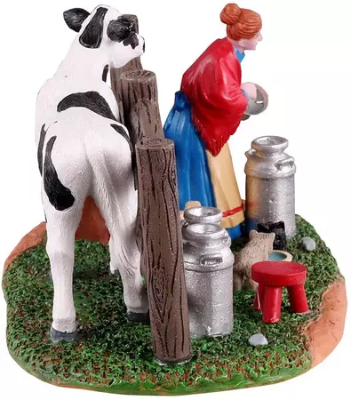 Lemax victorian dairy farmer kerstdorp tafereel Caddington Village 2021 - afbeelding 2