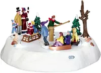 Lemax victorian ice merry go round bewegend kerstdorp tafereel Caddington Village 2014
