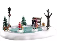 Lemax victorian skaters bewegende schaatsbaan Caddington Village 2019
