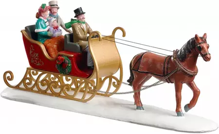 Lemax victorian sleigh ride kerstdorp tafereel Caddington Village 2020 - afbeelding 1