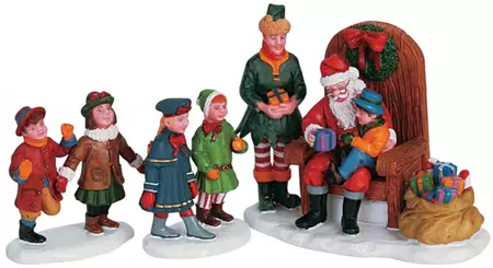 Lemax visiting santa s/3 kerstdorp figuur type 6 Caddington Village 2006