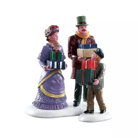 Lemax walking family s/2 kerstdorp figuur type 4 Caddington Village 2018
