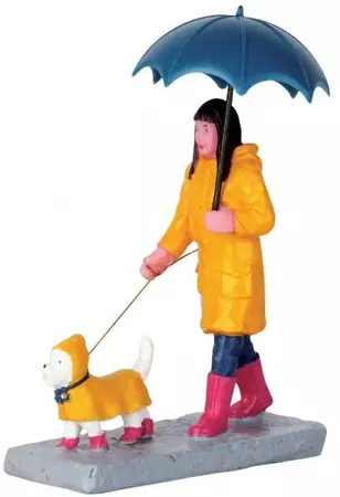 Lemax walking in the rain kerstdorp figuur type 2 2016