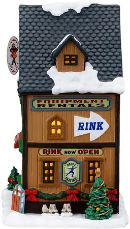 Lemax wally's winter skate shop verlicht kersthuisje Vail Village 2026 - afbeelding 3