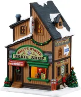 Lemax wally's winter skate shop verlicht kersthuisje Vail Village 2026 - afbeelding 1