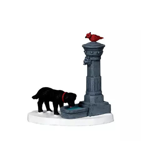 Lemax water fountain kerstdorp accessoire Caddington Village 2010