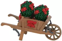 Lemax wheelbarrow with poinsettias kerstdorp accessoire 2006