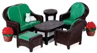 Lemax wicker lawn set, s/8 kerstdorp tafereel 2016