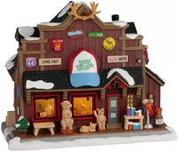 Lemax wild wooly's gift shop verlicht kersthuisje Vail Village 2022 - afbeelding 3
