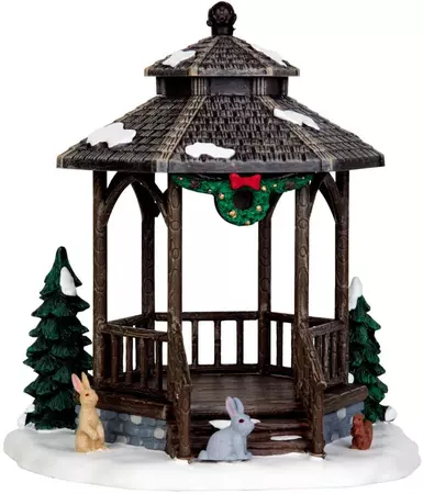 Lemax winter gazebo kerstdorp tafereel Vail Village 2014 - afbeelding 1