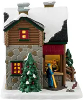 Lemax winter's haven café verlicht kersthuisje Vail Village 2024 - afbeelding 2