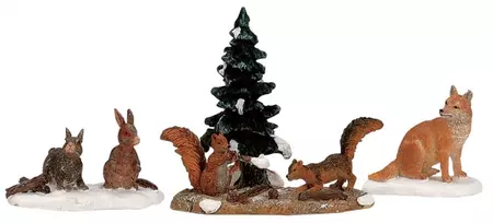 Lemax woodland animals s/4 kerstdorp figuur type 3 Vail Village 2001