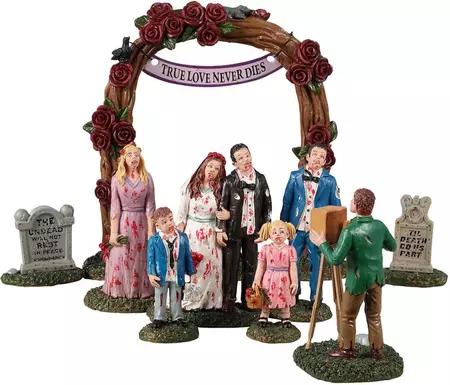 Lemax zombie wedding party, set of 9 tafereel Spooky Town 2022 - afbeelding 5