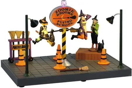 Lemax zoomie brooms flying school bewegend tafereel Spooky Town 2026