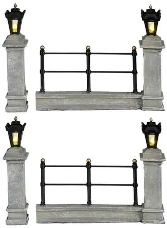 Luville General Fence grey lighted 4 pieces