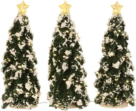 Luville General Snowy Conifer with lights 3 pieces