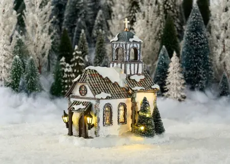 Luville Schneewald Elzas church battery operated - afbeelding 2