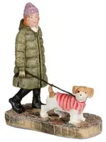 Luville Schneewald Walking with a dressed up dog