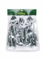 Mrs. Santa kerstdorpboompjes kunststof (6 tot 21 cm) set/21 - afbeelding 2