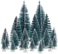Mrs. Santa kerstdorpboompjes kunststof (6 tot 21 cm) set/21 - afbeelding 1