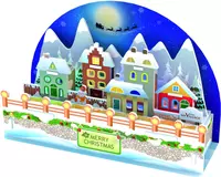 My Village 3d puzzel kerstkaart kerstdorp led 15x6x10 cm - afbeelding 2