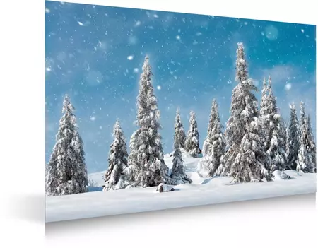 My Village Achtergrond besneeuwde dennenbomen 78x58 cm - afbeelding 2