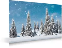 My Village Achtergrond besneeuwde dennenbomen 78x58 cm - afbeelding 2