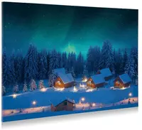 My Village achtergrond canvas LED noorderlicht 76x56cm multi color - afbeelding 3