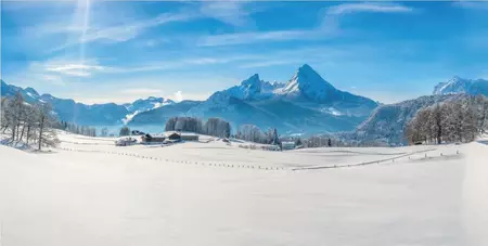 My Village Achtergrond doek alpen 150x75 cm - afbeelding 1