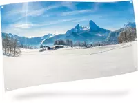 My Village Achtergrond doek alpen 150x75 cm - afbeelding 2