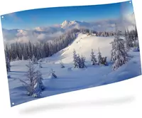 My Village Achtergrond doek winterbos XL 300x150 cm - afbeelding 2