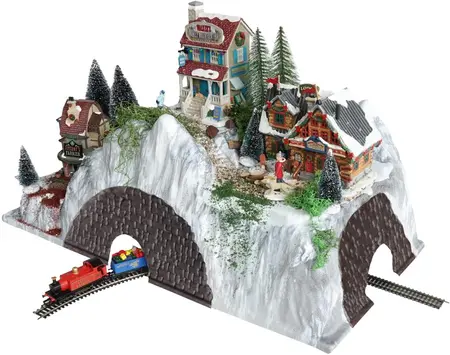 My Village kerstdorp basis full colour trein tunnel 78x38x29cm - afbeelding 3